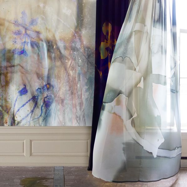 Workingbert ready to wall RW MJ 01 /wall curtain T&M Dark Iris gold on velvet and  olive on in between 