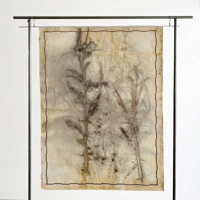 wallhanging-plantprint-on-ragpaper-flock-gold-leaf